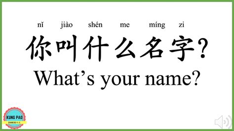 what's my name in chinese.